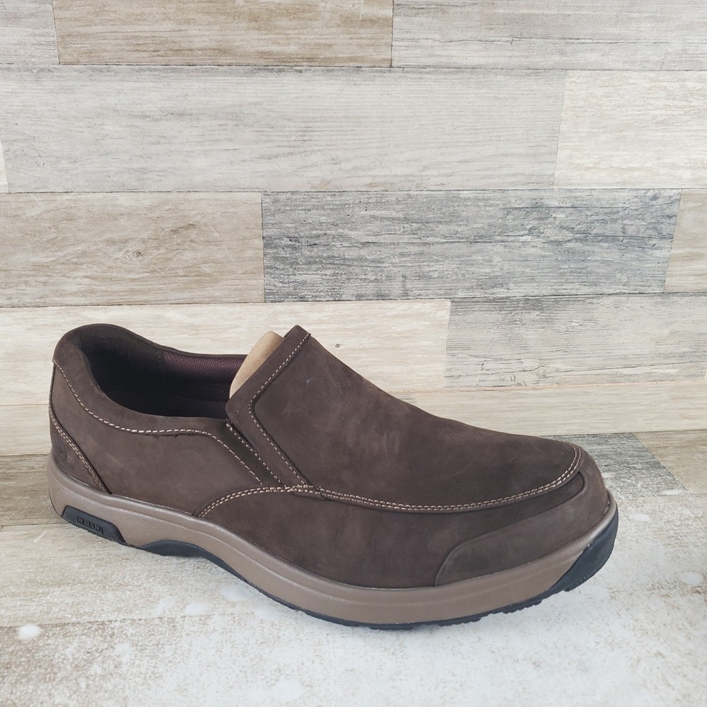 Dunham Battery Park Mens Casual Shoes Sz 14 2E Brown Nubuck Slip-On Comfort